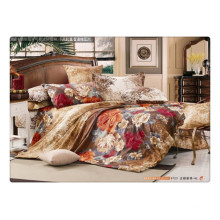 Floral 100% algodão 40s 128 * 68 pigmento de impressão de alta qualidade capa de cama king size conjunto